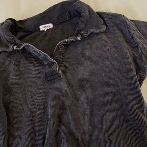 cropped half button top